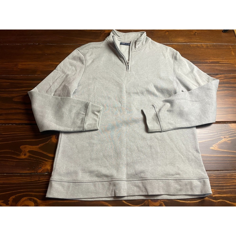 John Ashford Sweater, Men's Size Medium, Gray, Pullover, 1/4 Zip Up